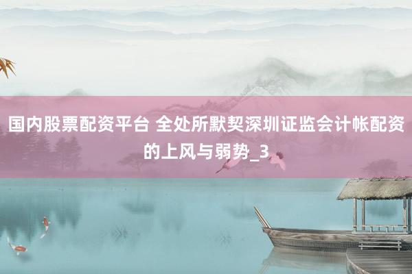 国内股票配资平台 全处所默契深圳证监会计帐配资的上风与弱势_3