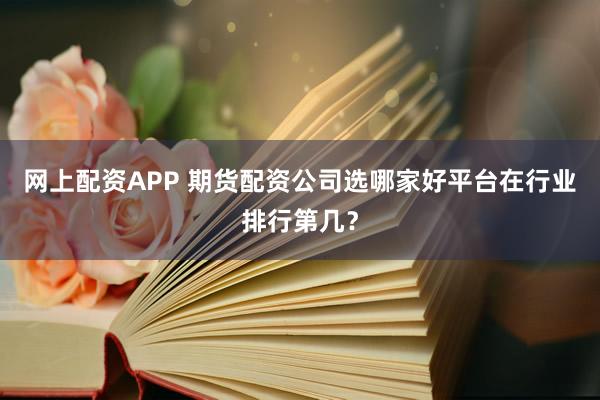 网上配资APP 期货配资公司选哪家好平台在行业排行第几？