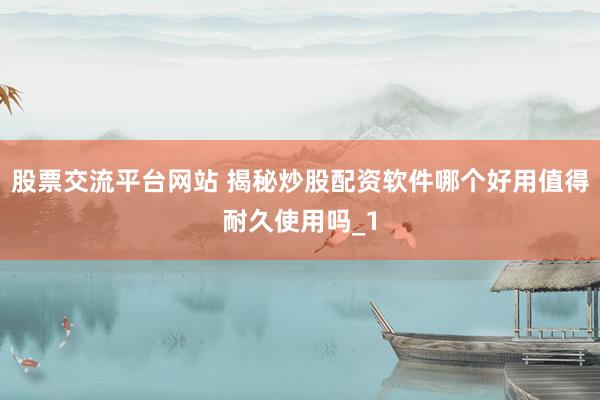 股票交流平台网站 揭秘炒股配资软件哪个好用值得耐久使用吗_1