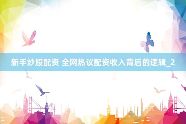 新手炒股配资 全网热议配资收入背后的逻辑_2