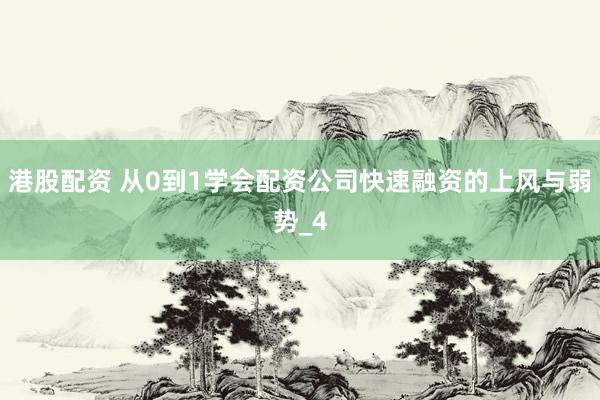 港股配资 从0到1学会配资公司快速融资的上风与弱势_4