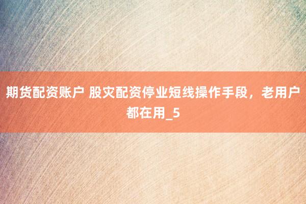 期货配资账户 股灾配资停业短线操作手段，老用户都在用_5